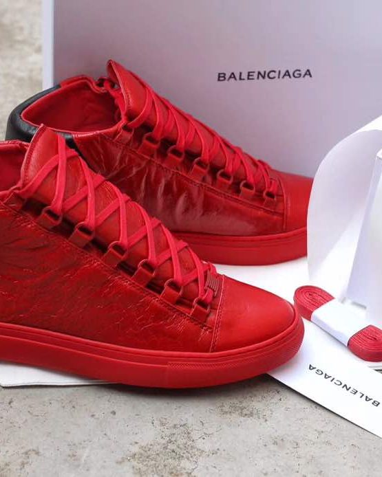 Boutique BALENCIAGA ARENA Red leather sneakers Retail price 645 Size 44