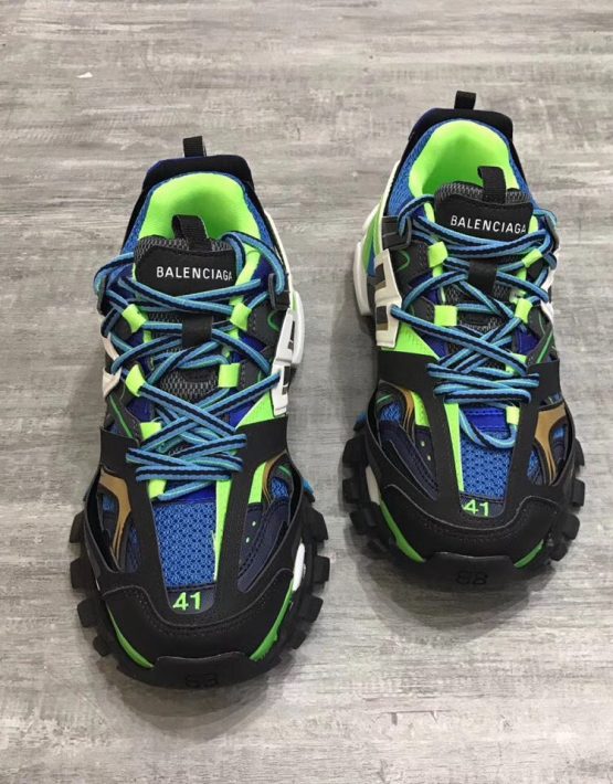 balenciaga track black blue green