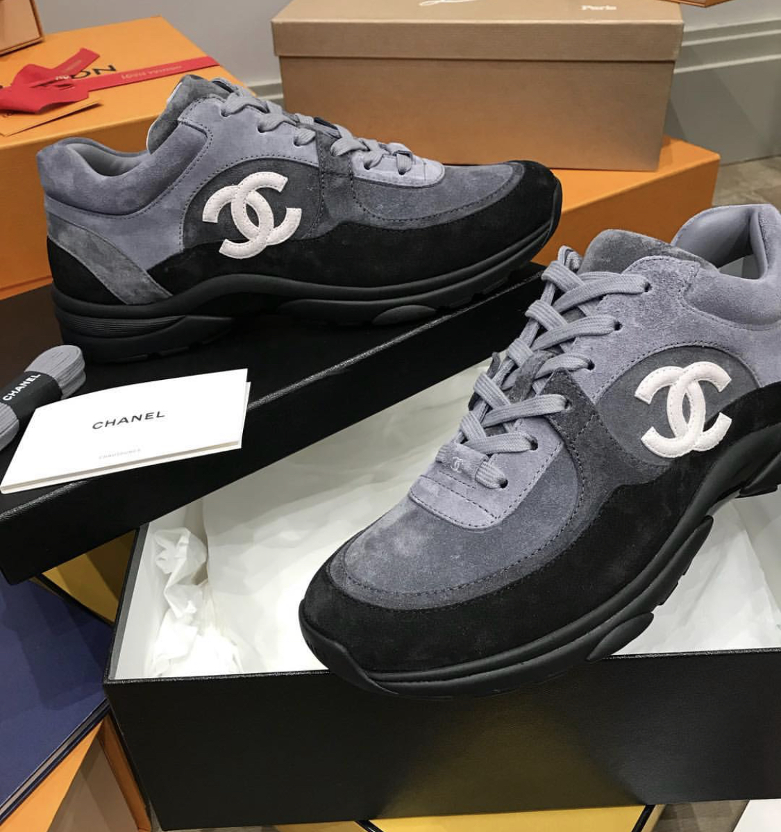 all black chanel runners