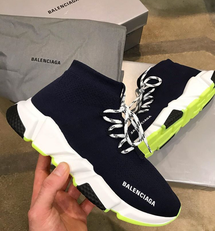 balenciaga speed lace up knit trainer