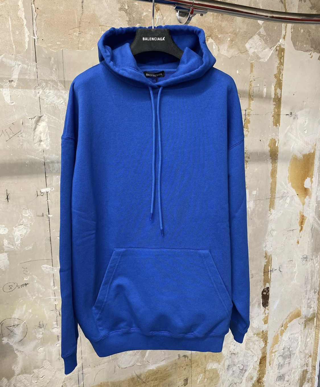 balenciaga blue cotton hoodie