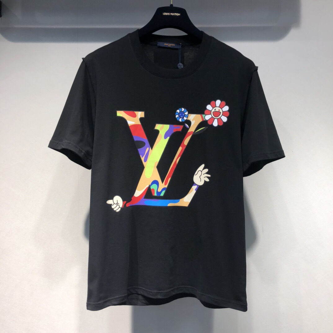 Louis VUITTON Virgil Abloh Printed Damier LV T-Shirt Size S