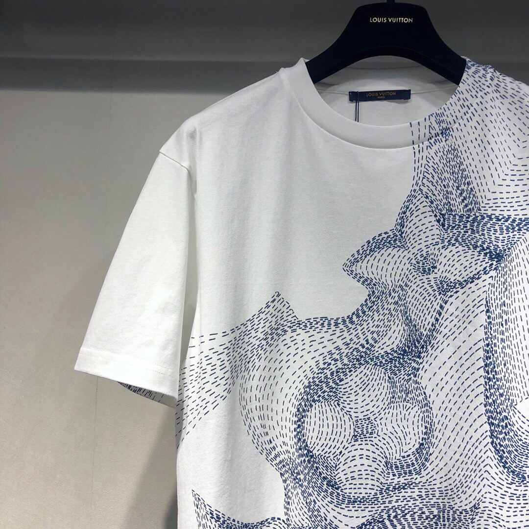 Louis Vuitton Flower Tapestry Print Tee Shirt white sz M